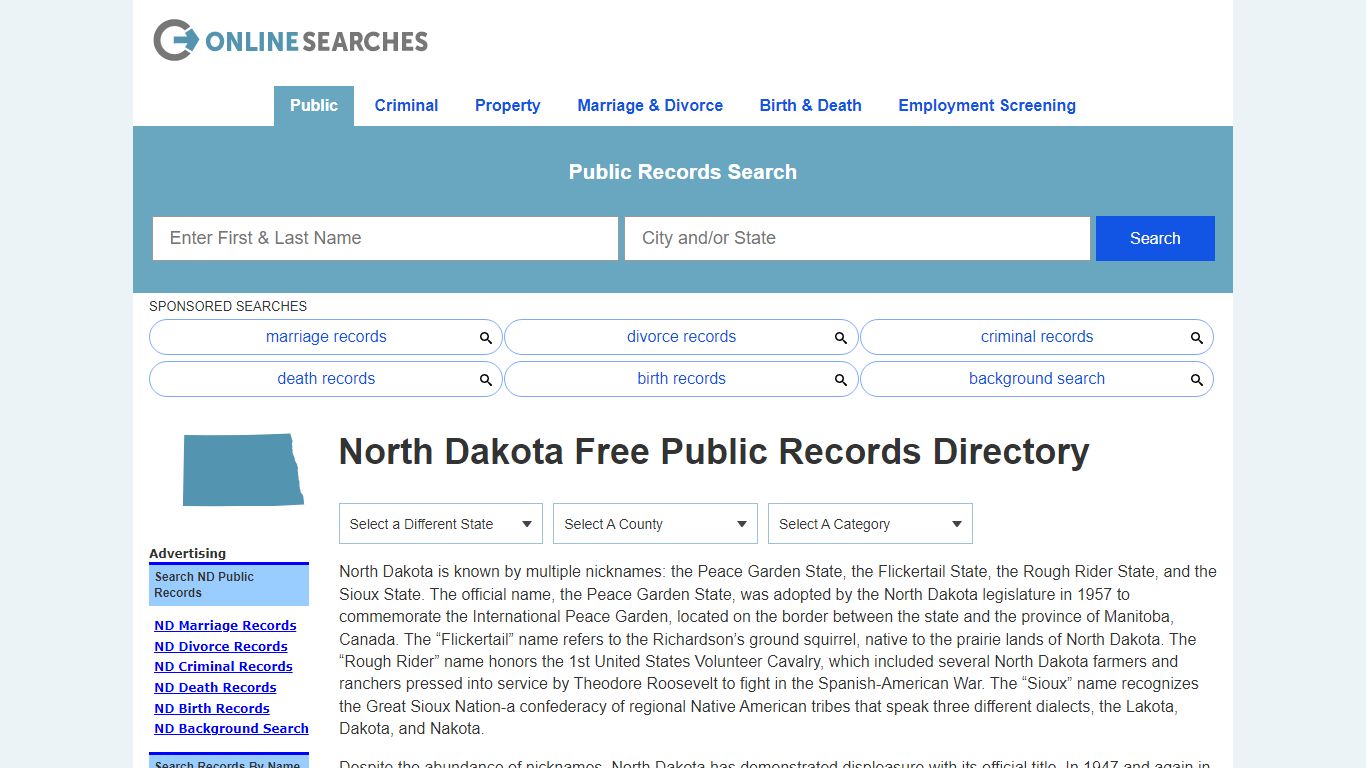 North Dakota Free Public Records Directory