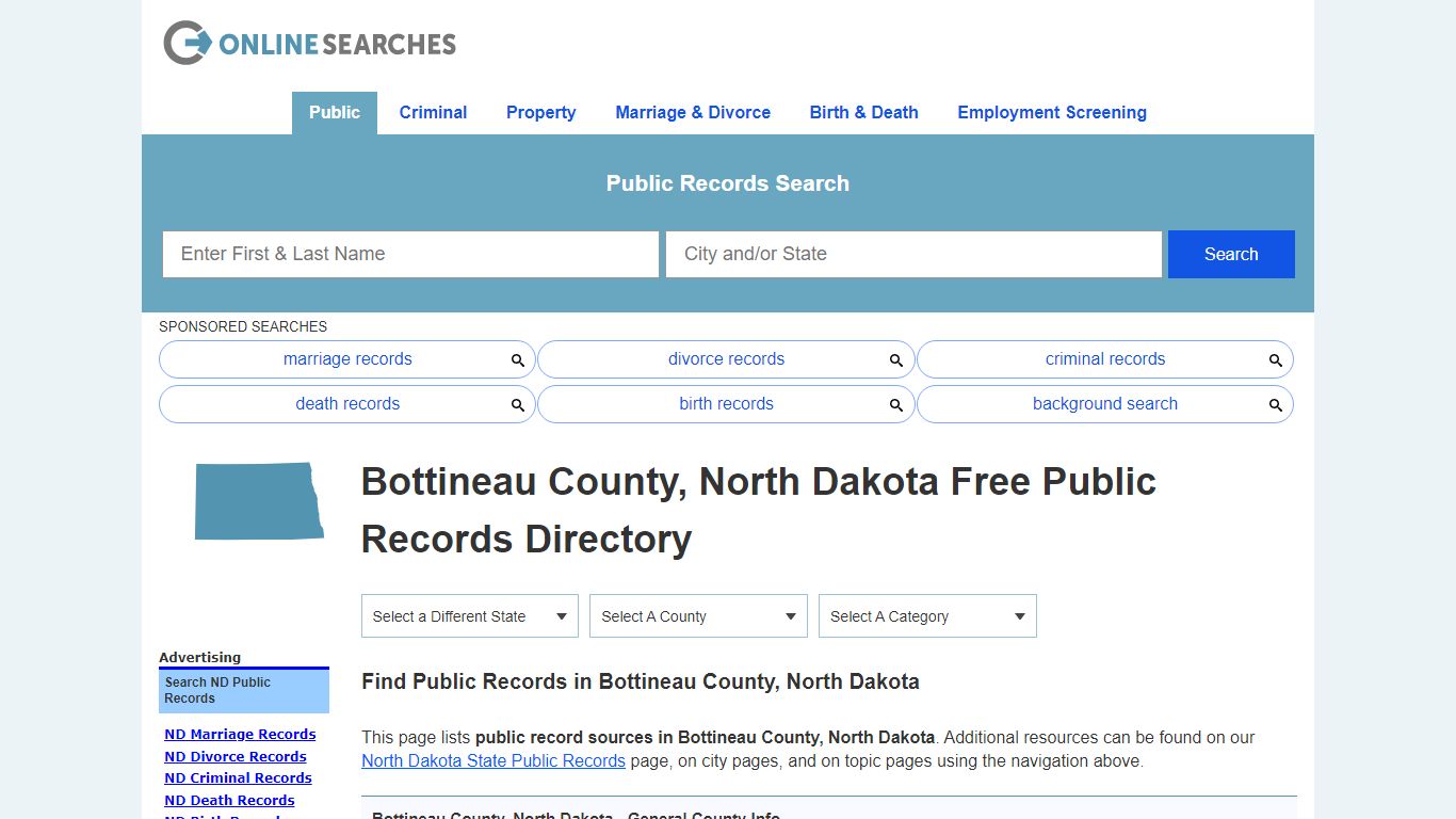 Bottineau County, North Dakota Free Public Records Directory